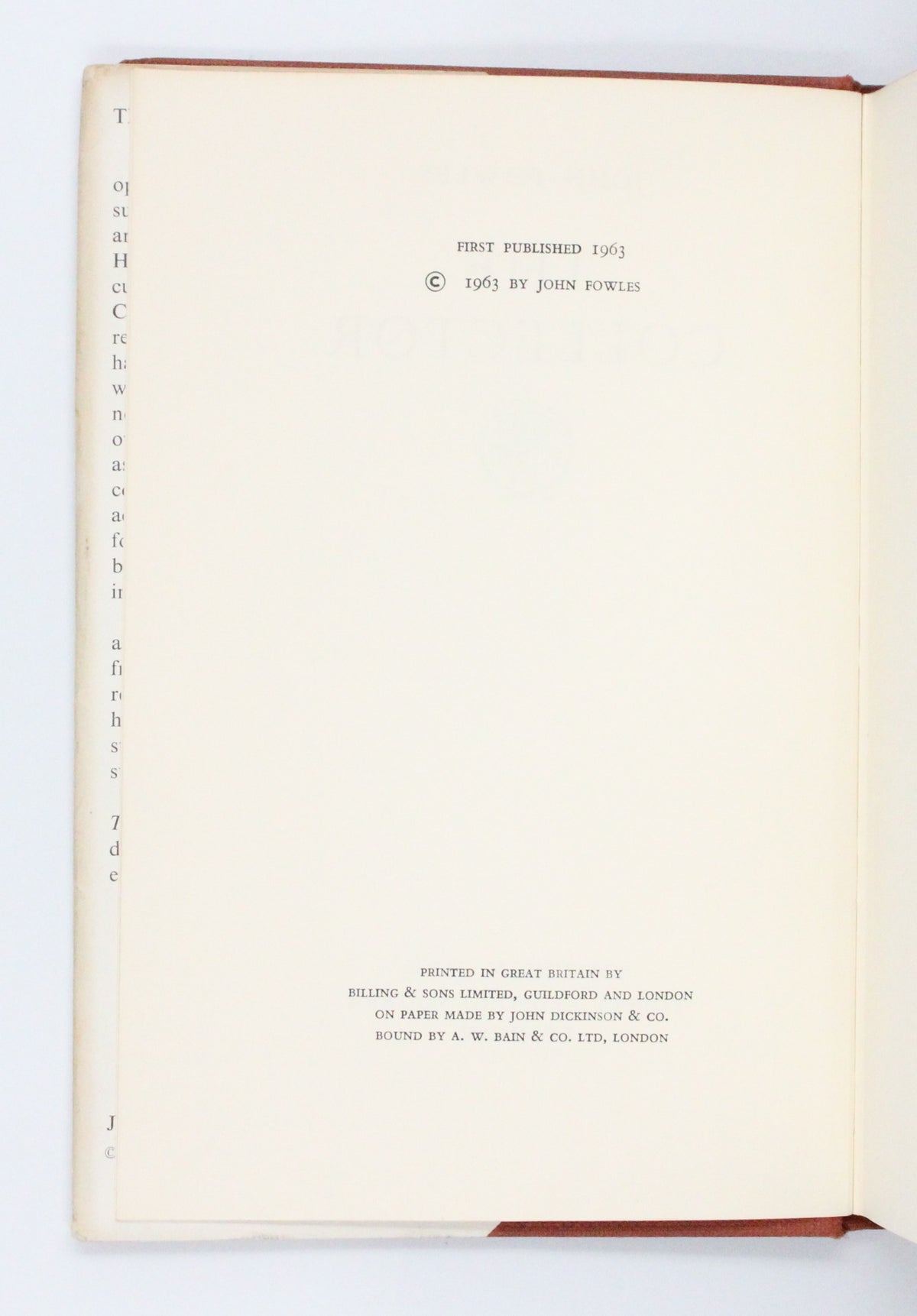 1963 The Collector by John Fowles