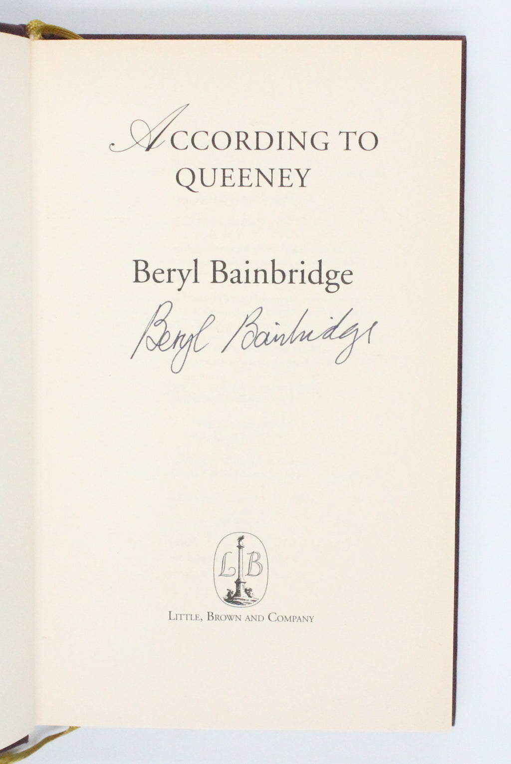 2001 According to Queeney by Beryl Bainbridge