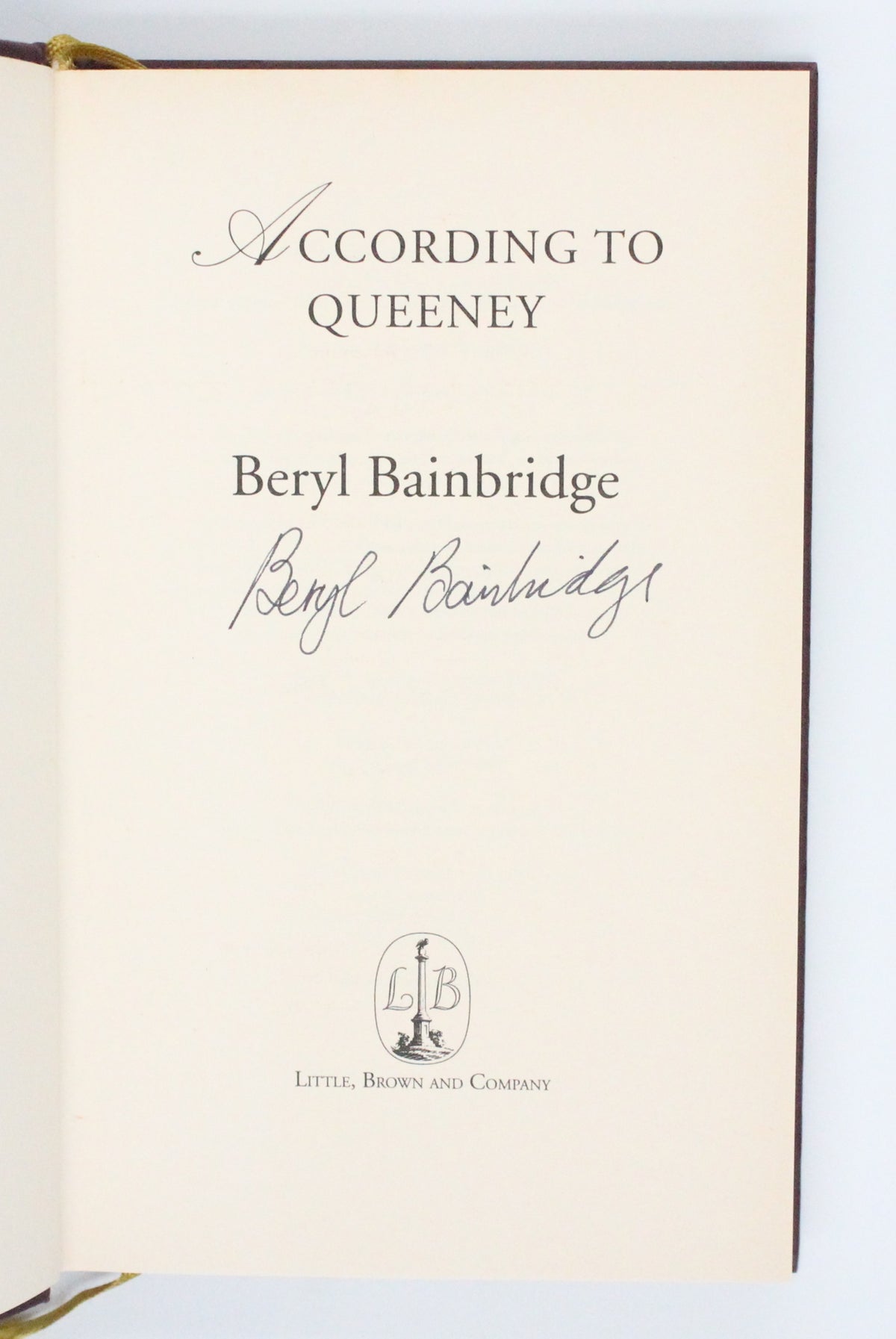 2001 According to Queeney by Beryl Bainbridge