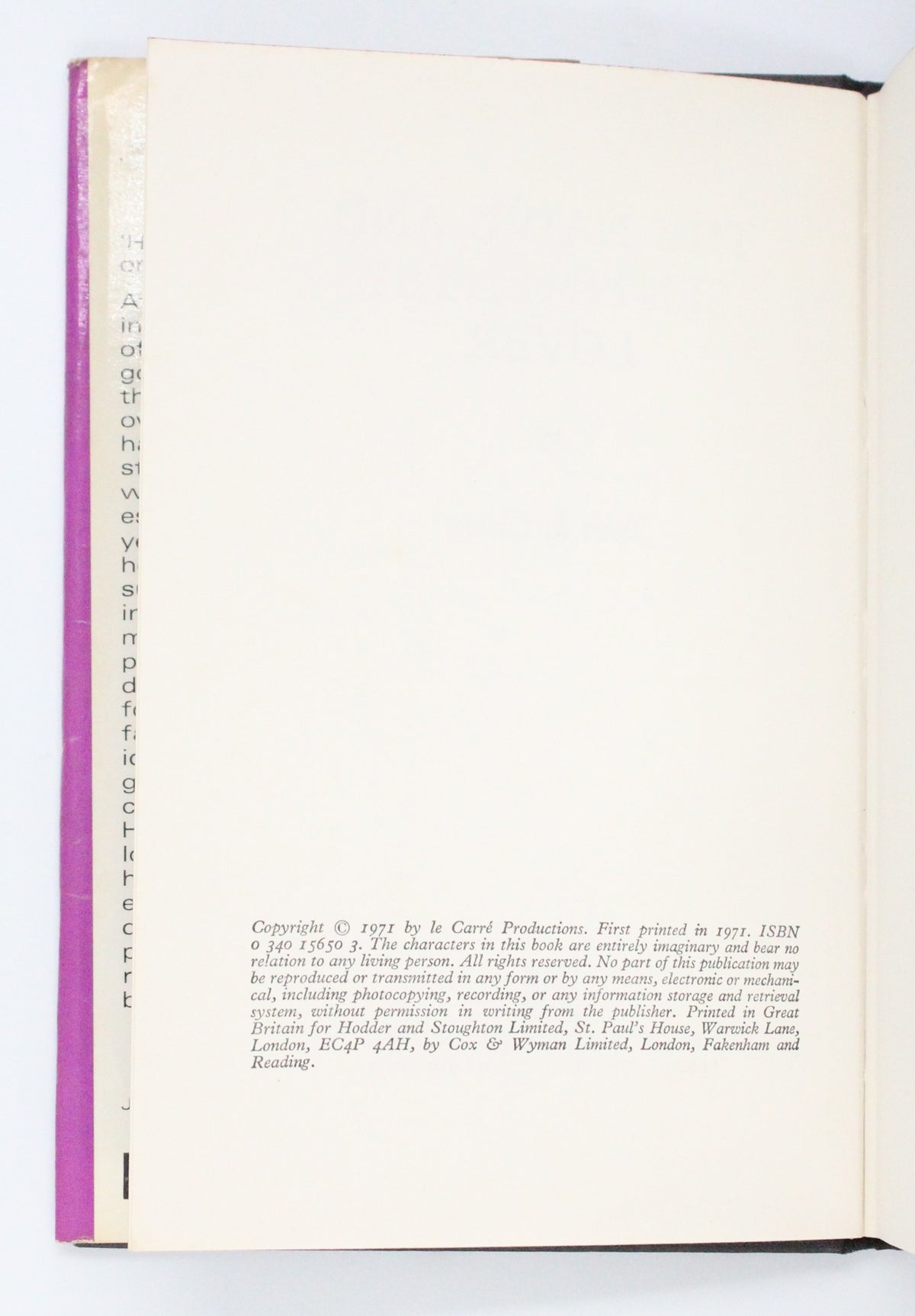 1971 The Naive and Sentimental Lover by John Le Carre