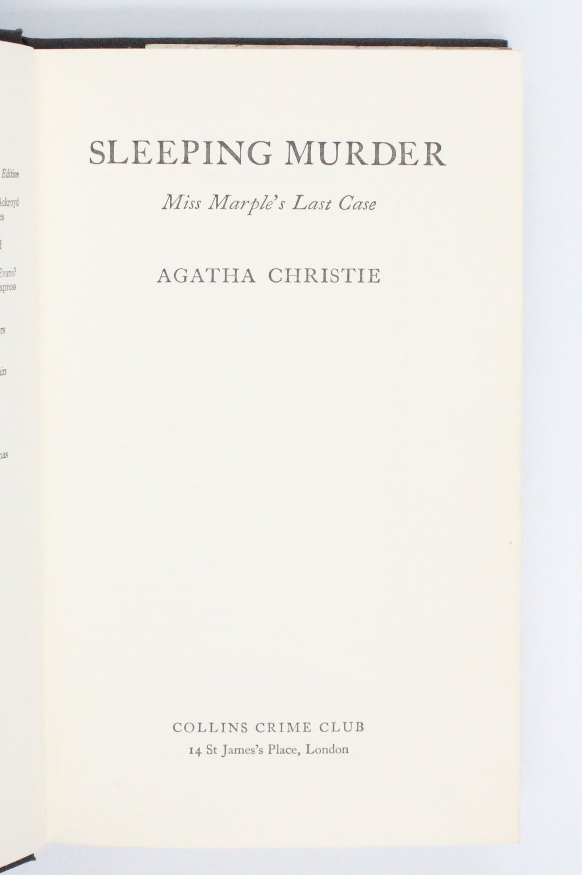 1976 Sleeping Murder by Agatha Christie