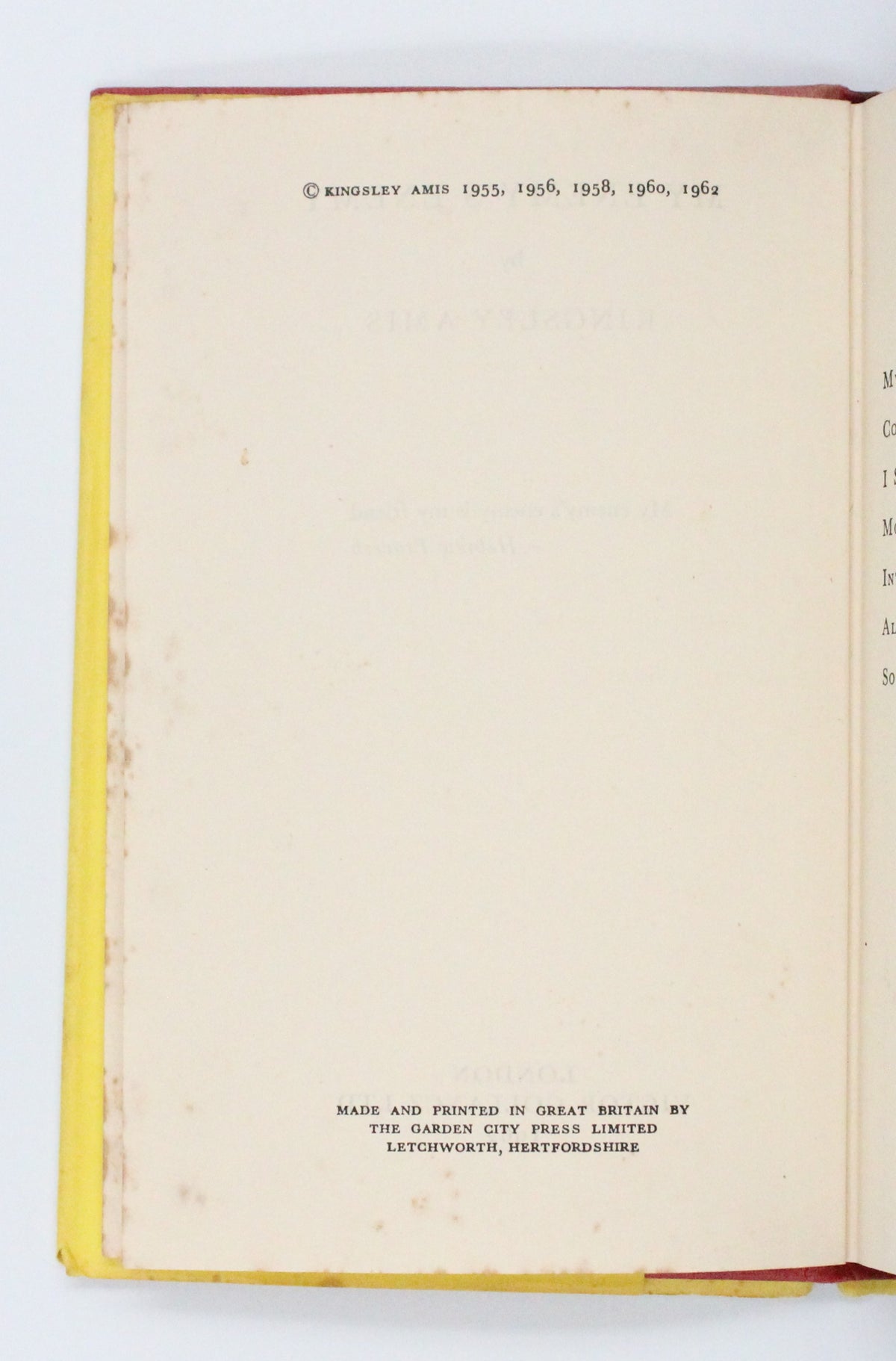 1962 My Enemy’s Enemy by Kingsley Amis