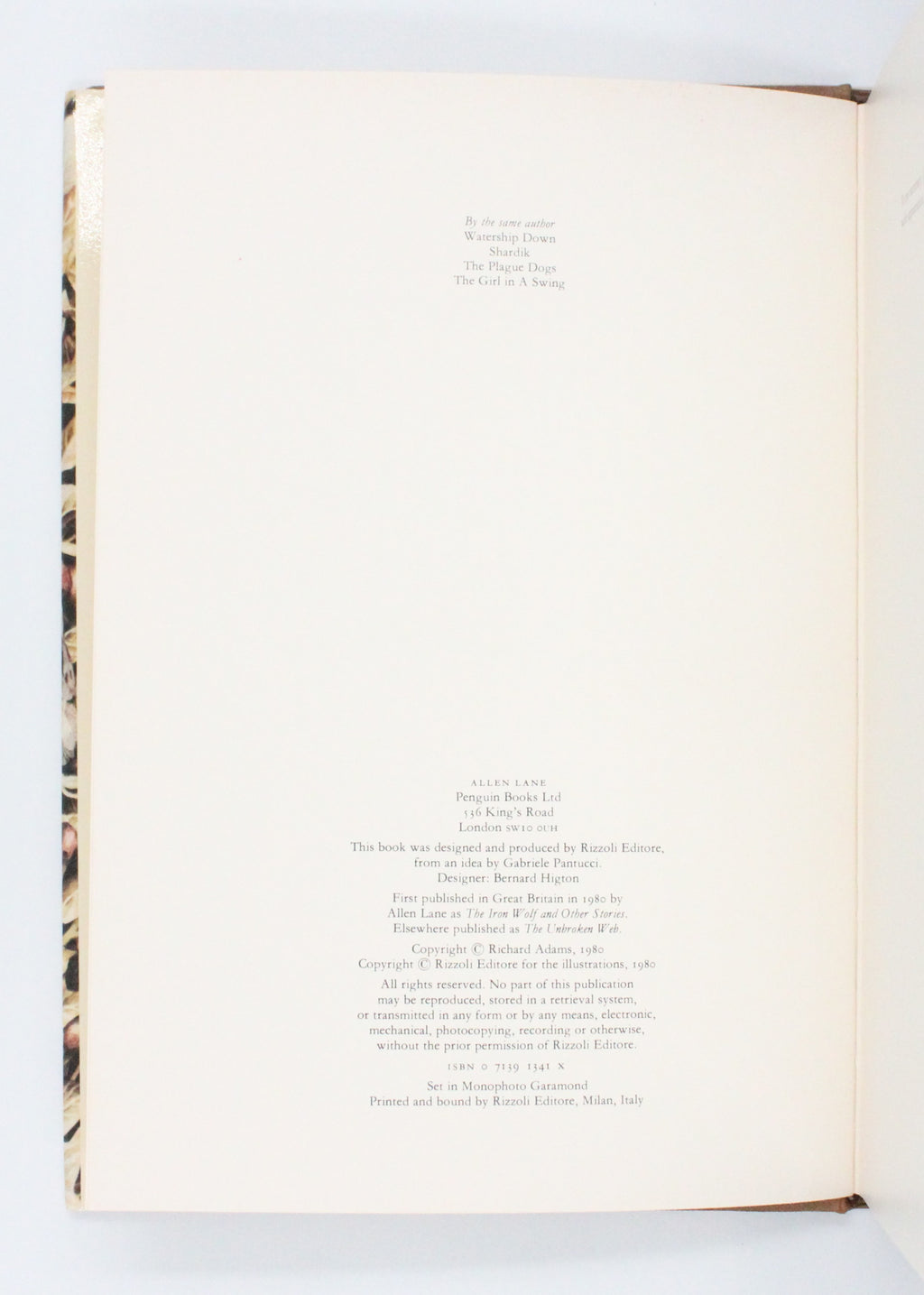 1980 The Iron Wolf and Other Stories by Richard Adams