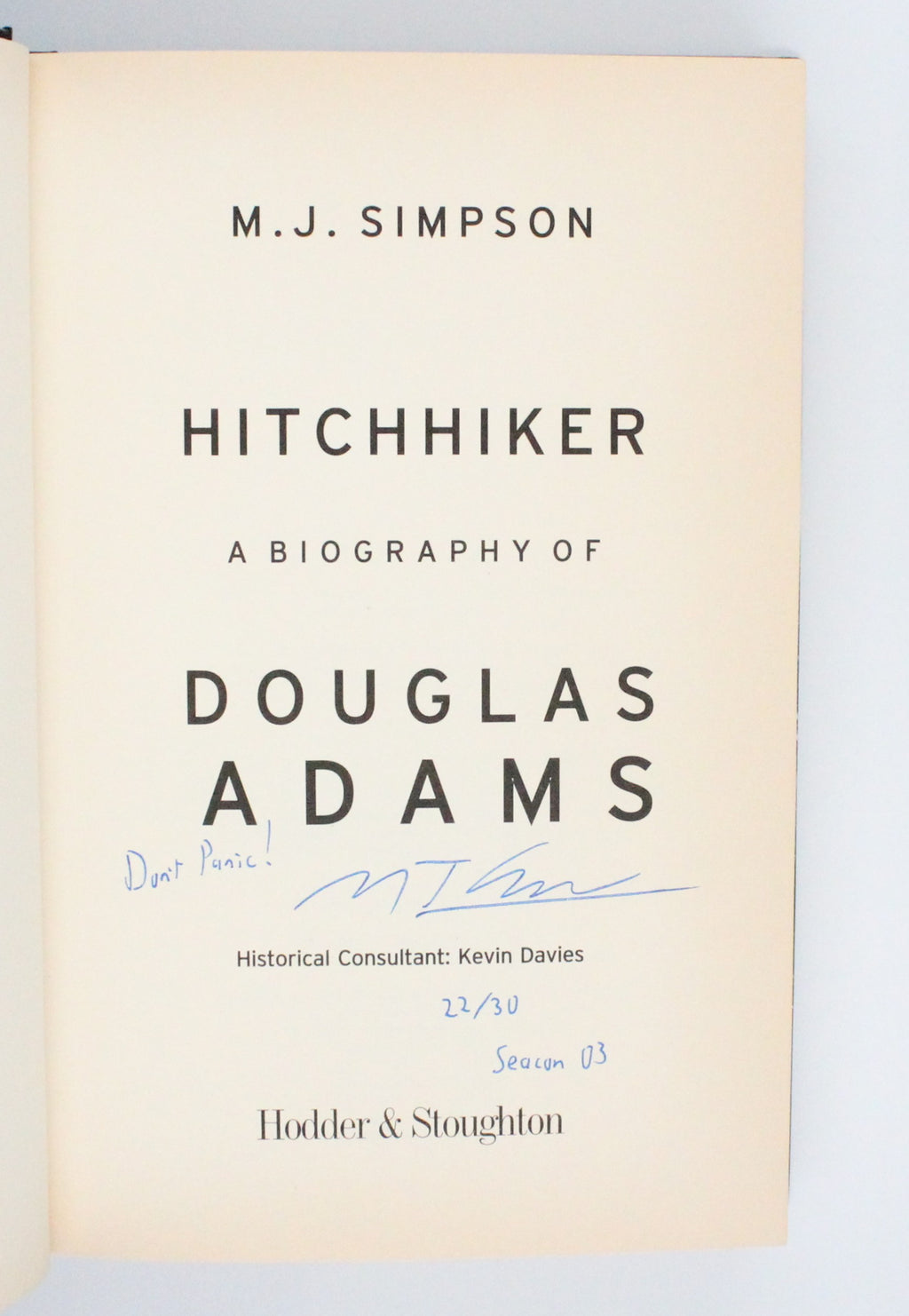2003 Hitchhiker A Biography of Douglas Adams by M. J. Simpson