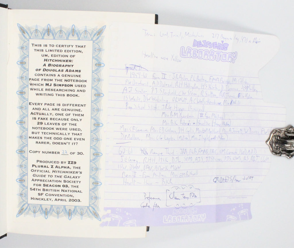 2003 Hitchhiker A Biography of Douglas Adams by M. J. Simpson