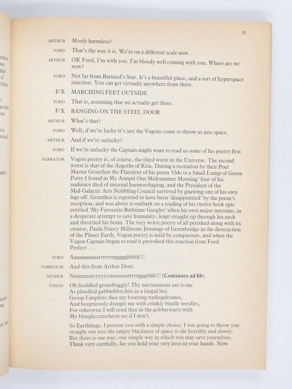1985 The Hitch-Hiker's Guide to the Galaxy The Original Radio Scripts by Douglas Adams