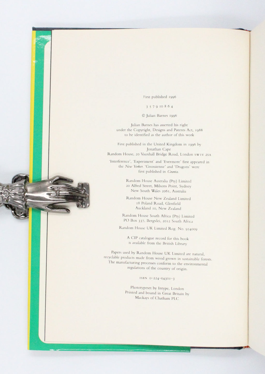 1996 Cross Channel by Julian Barnes