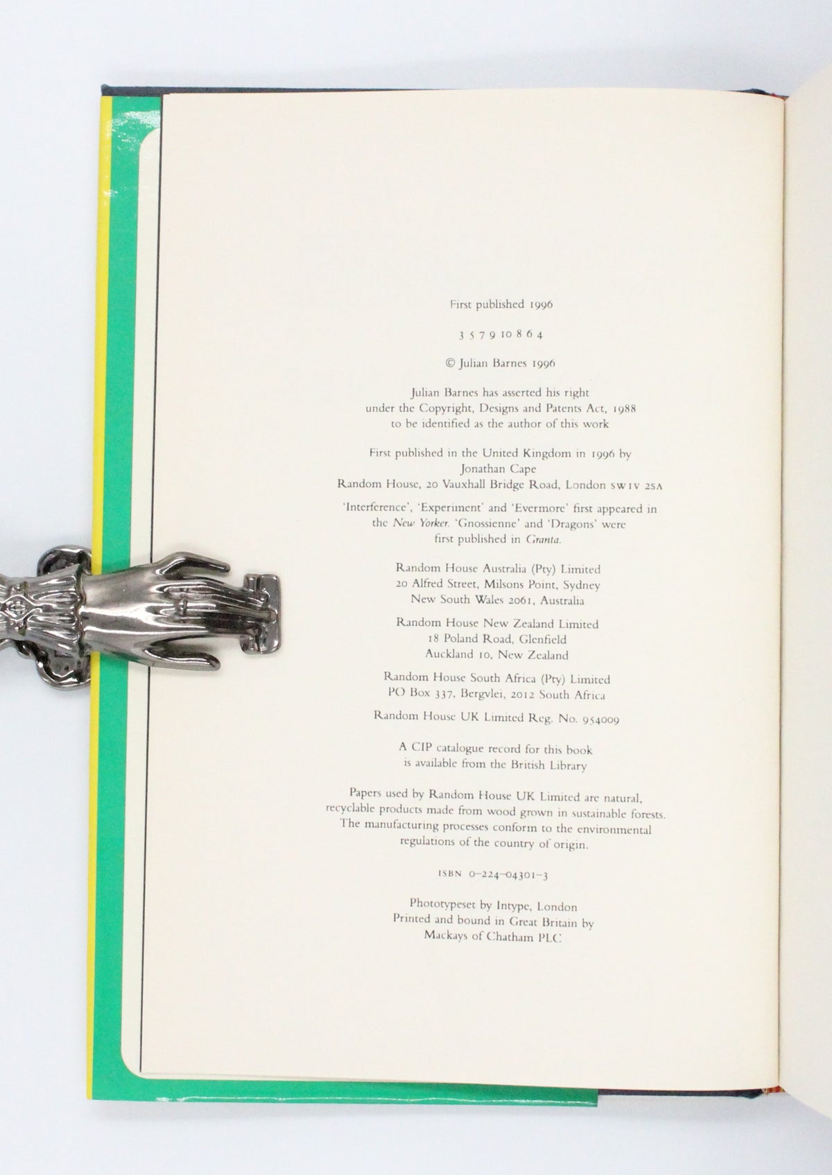 1996 Cross Channel by Julian Barnes