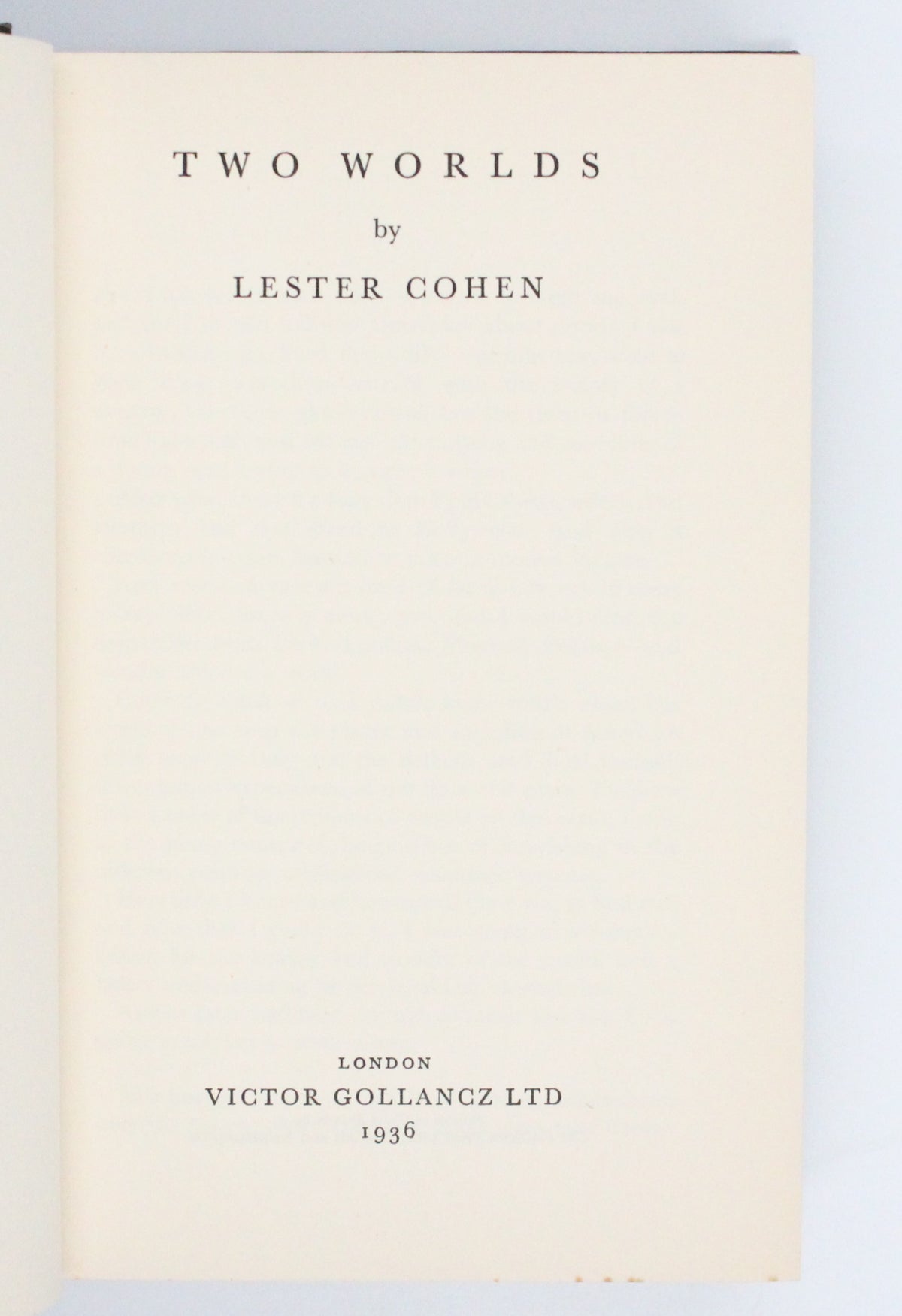 1936 Two Worlds by Lester Cohen