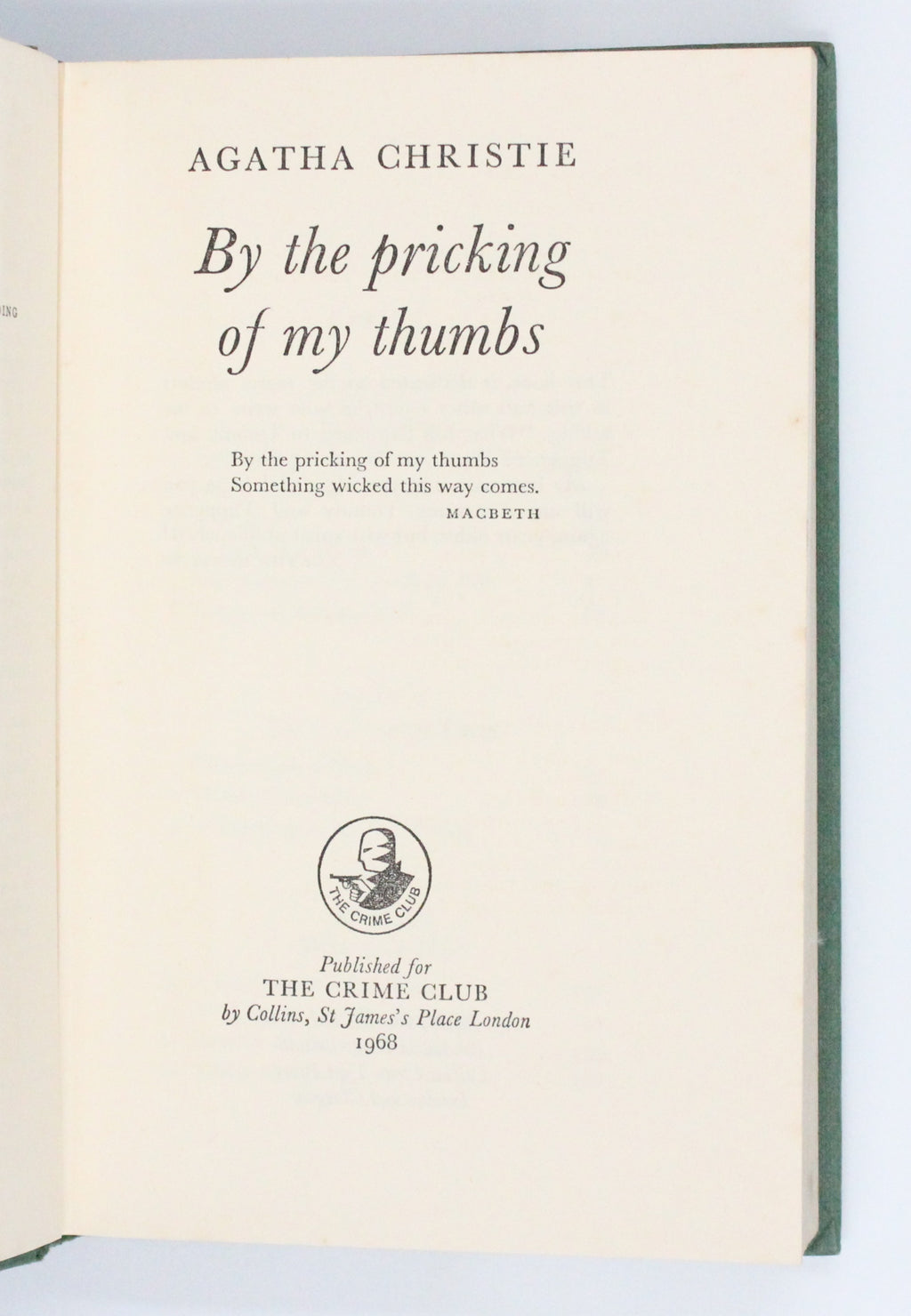 1968 By The Pricking of My Thumbs by Agatha Christie