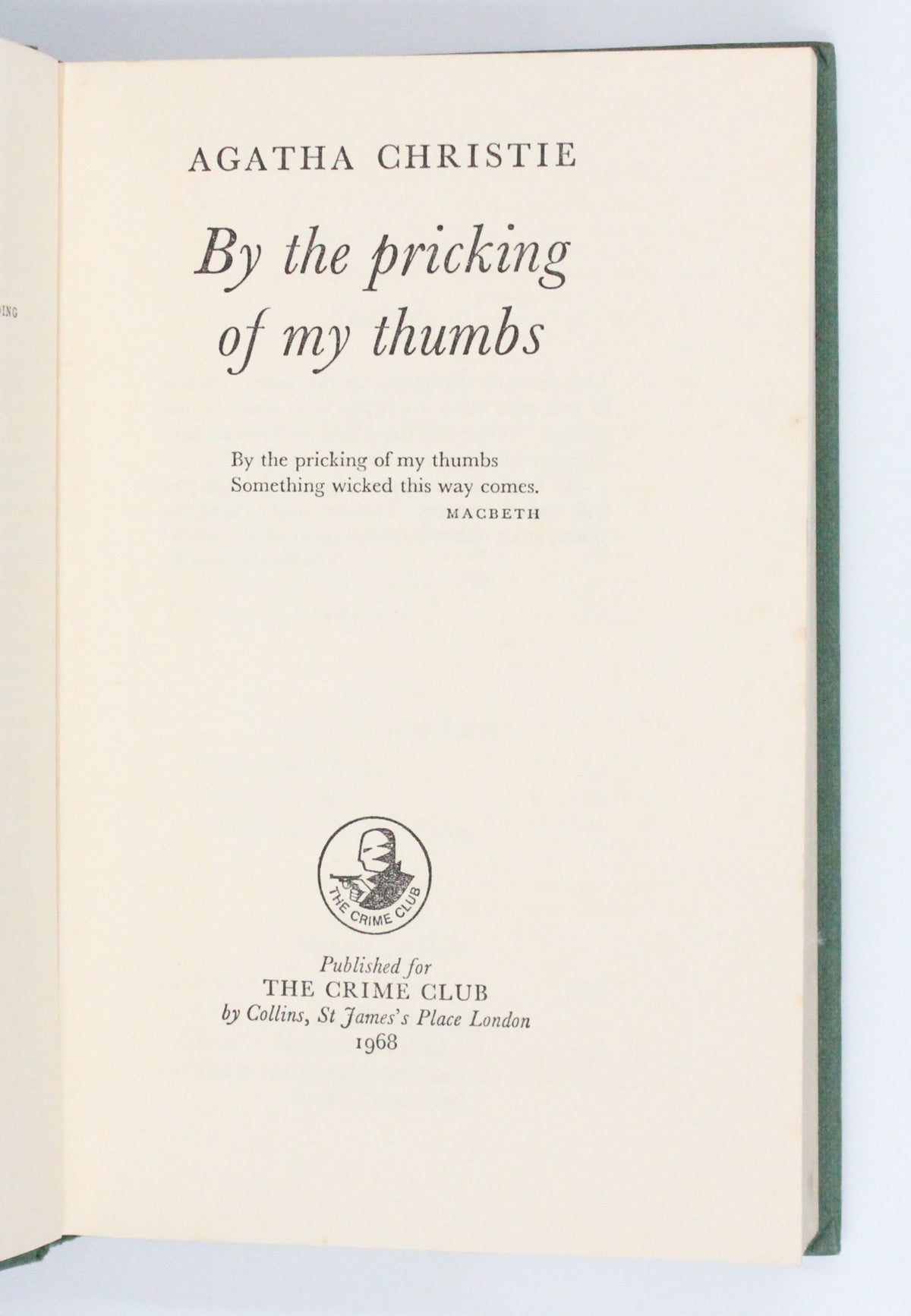 1968 By The Pricking of My Thumbs by Agatha Christie