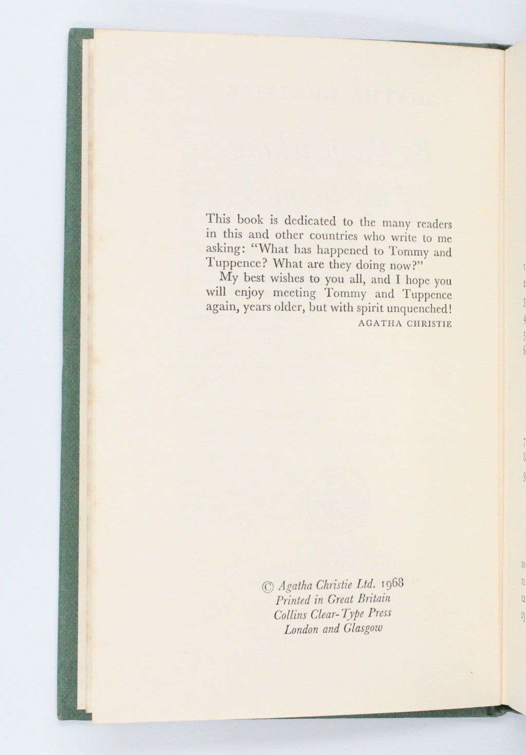 1968 By The Pricking of My Thumbs by Agatha Christie