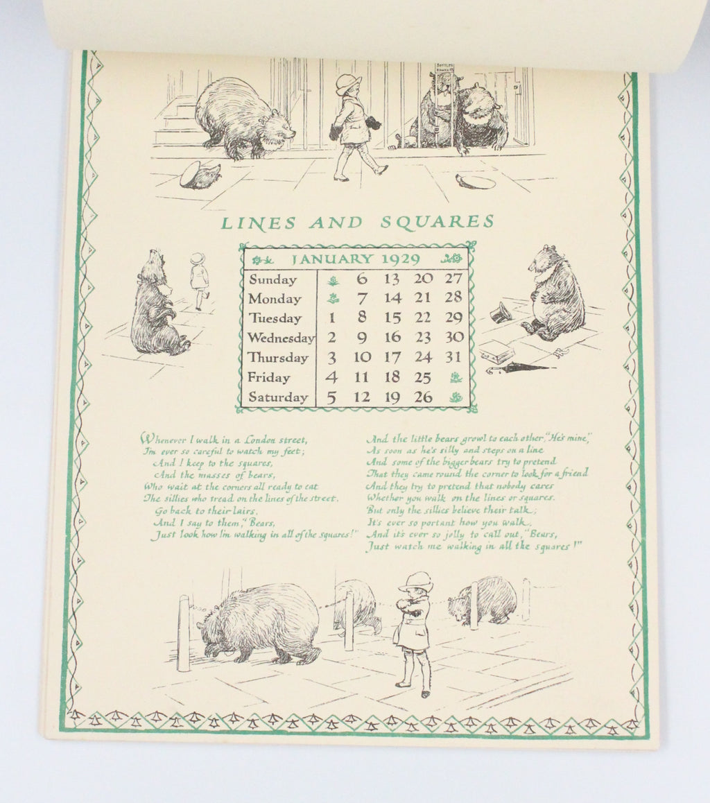 1929 The Christopher Robin Calendar 1929 by A.A. Milne [E. H. Shepard illus.]