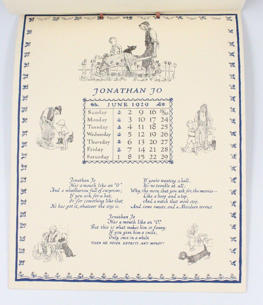 1929 The Christopher Robin Calendar 1929 by A.A. Milne [E. H. Shepard illus.]