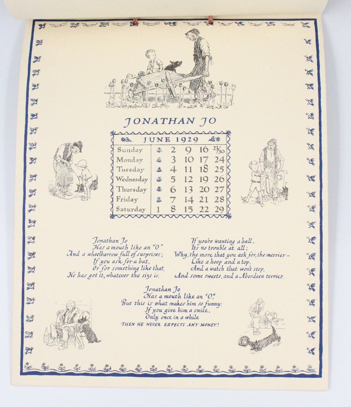 1929 The Christopher Robin Calendar 1929 by A.A. Milne [E. H. Shepard illus.]