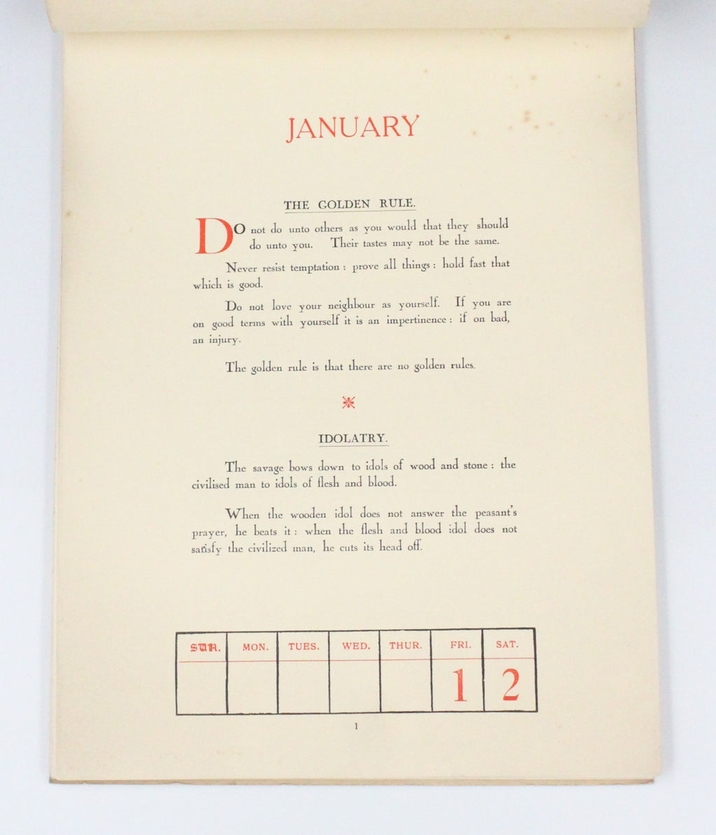 1932 G. B. Shaw A Calendar by Sir James Marchant and George Bernard Shaw