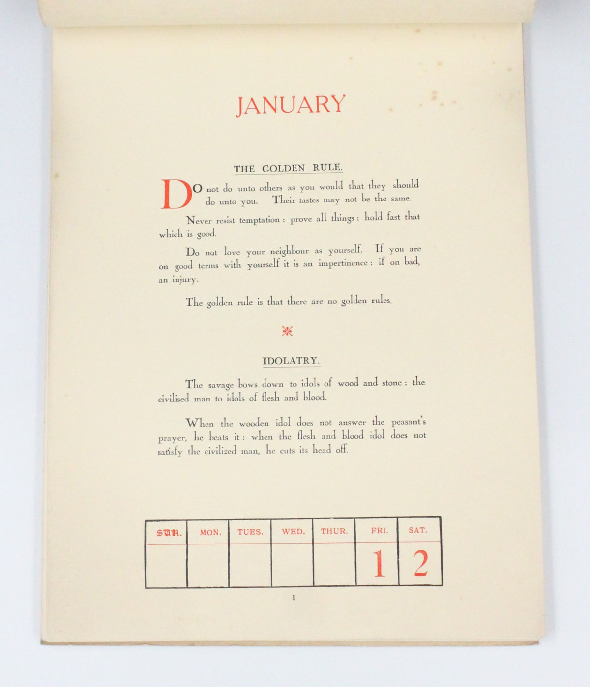 1932 G. B. Shaw A Calendar by Sir James Marchant and George Bernard Shaw
