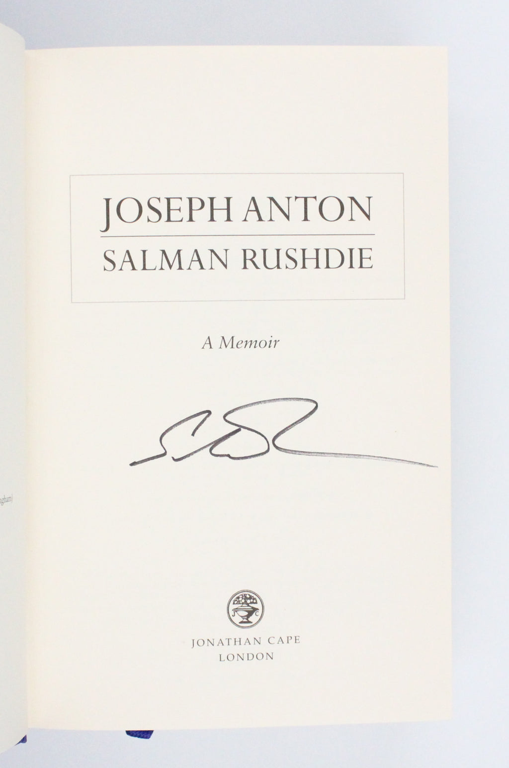 2012 Joseph Anton: A Memoir by Salman Rushdie