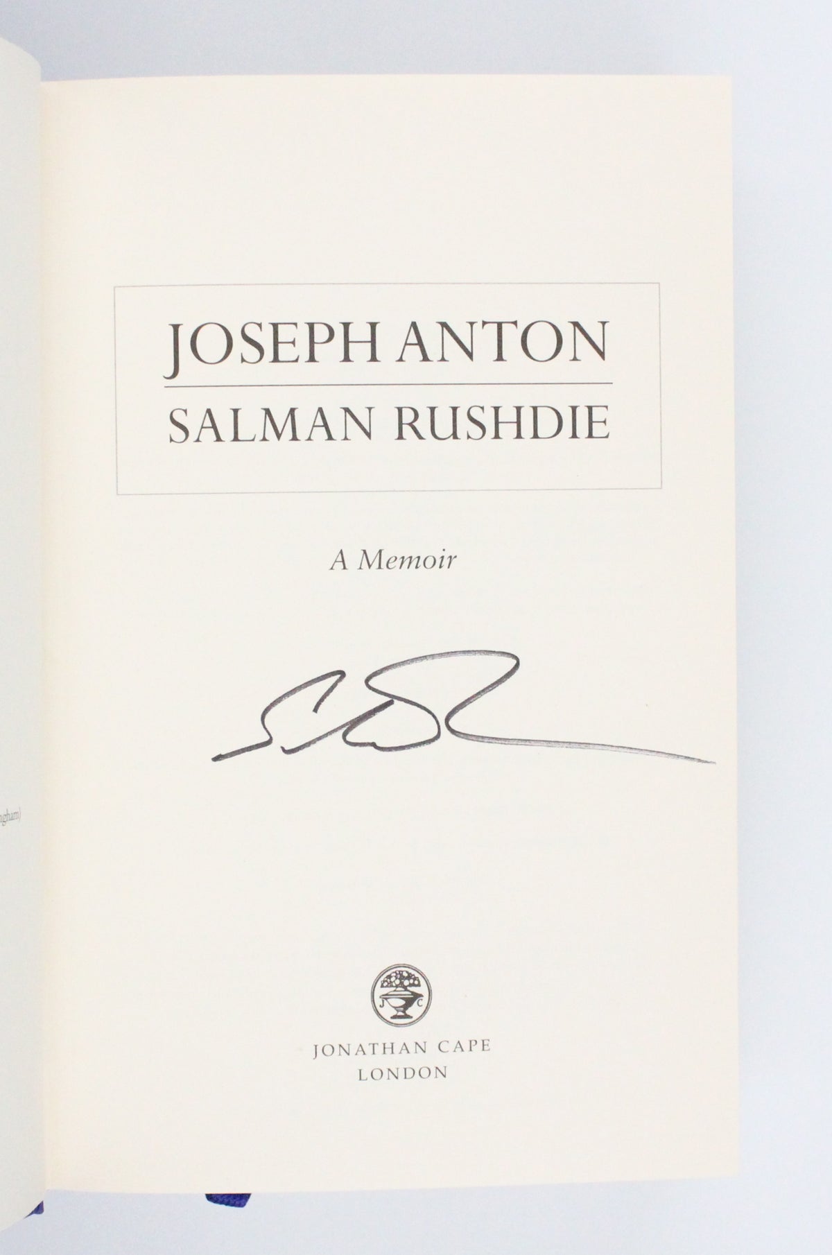 2012 Joseph Anton: A Memoir by Salman Rushdie